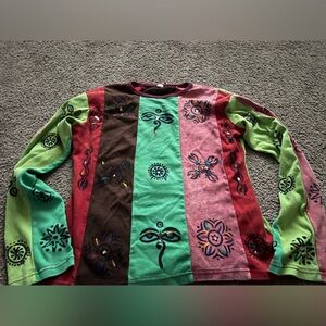 Colorful Long Sleeve Shirt with Patterns